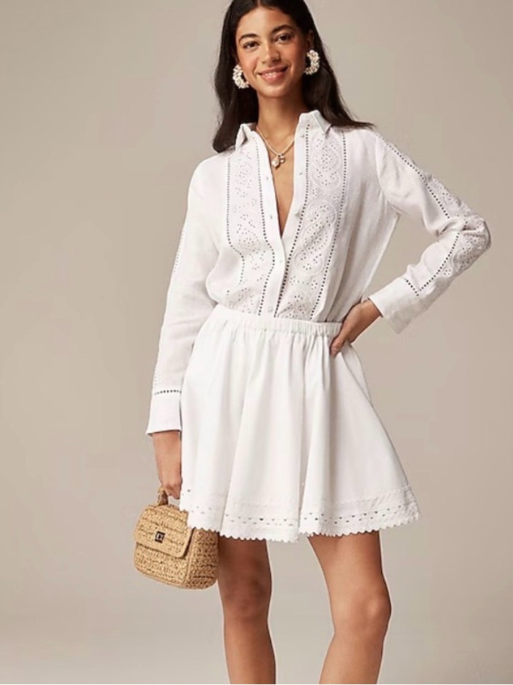 J.Crew Mini Skirt with Rickrack Trim in Cotton Poplin